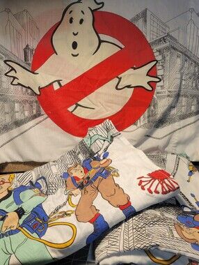 Ghostbusters Logo Graphic Pillowcase Set - White with Red & Black